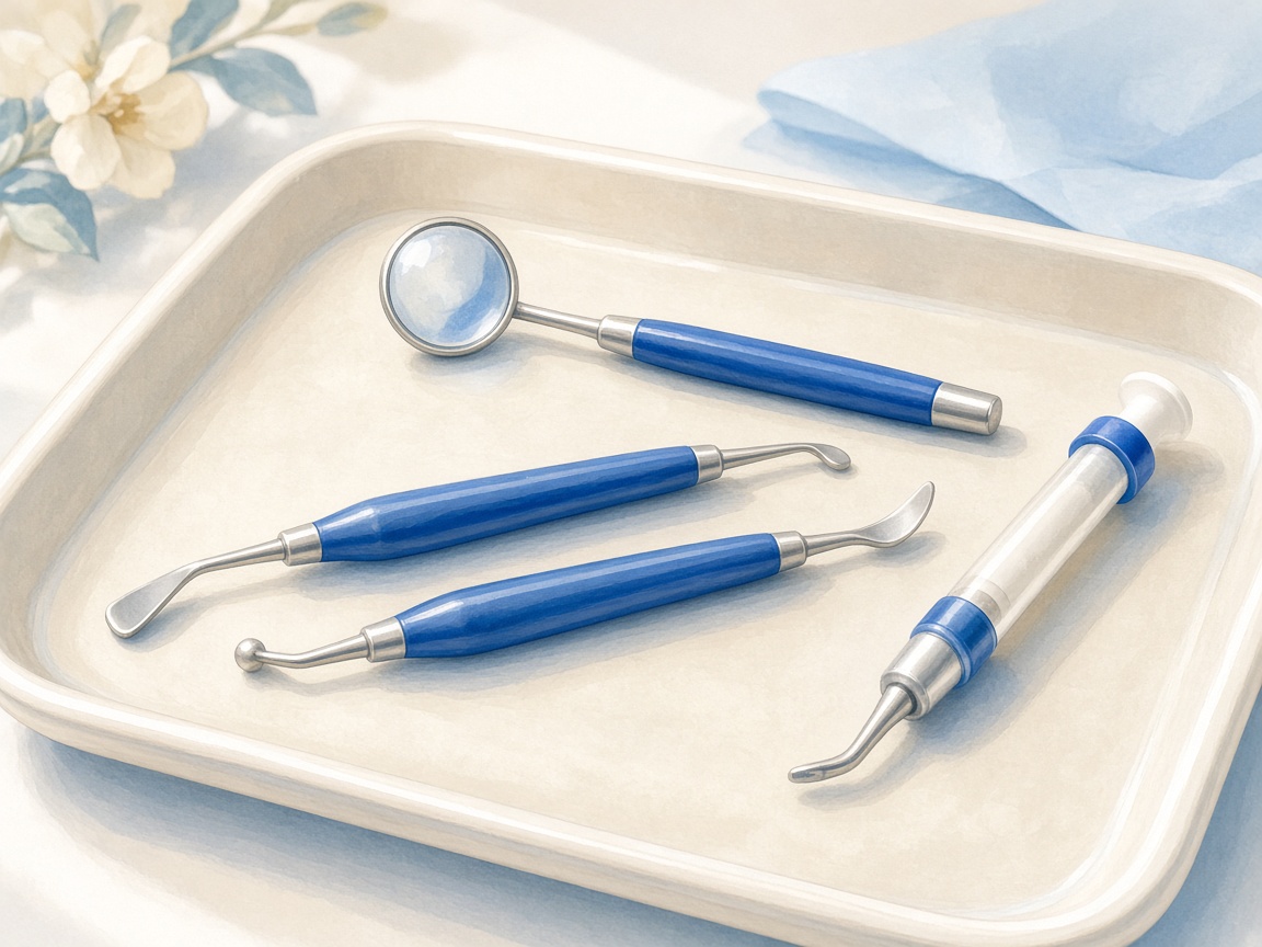 Illustrated tray of bonding instruments