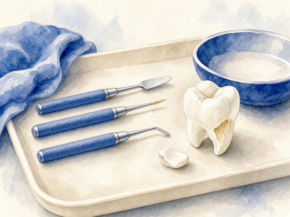 Illustrated composite bonding tools on a tray